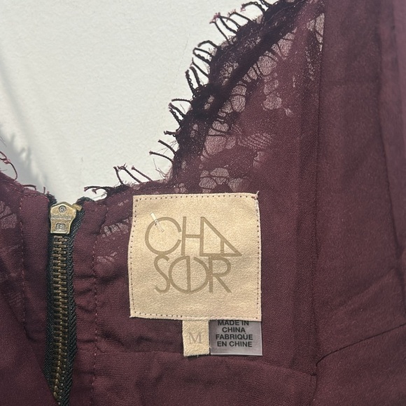 Chaser Burgundy Lace spaghetti strap Mini Dress medium new with tags - Picture 5 of 7